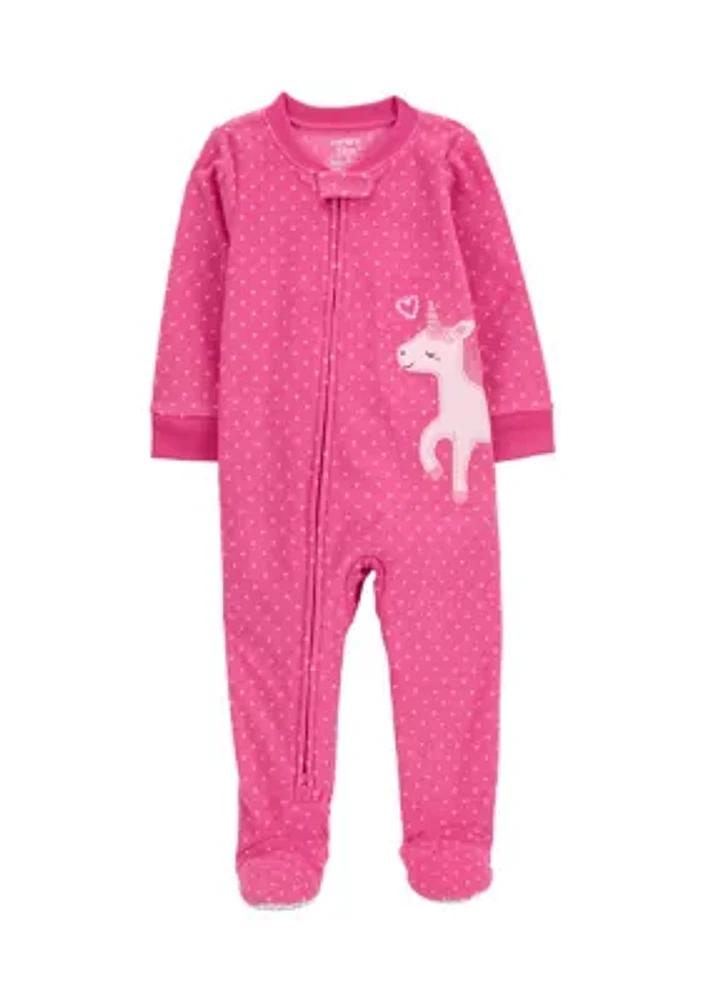 Toddler Girls Deer Fleece Footed Pajama