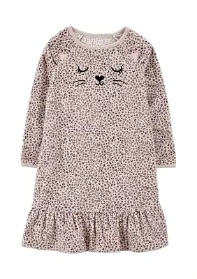 Toddler Girls Leopard Printed Nightgown