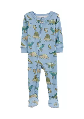 Toddler Boys Dinosaur Printed Footie Pajamas