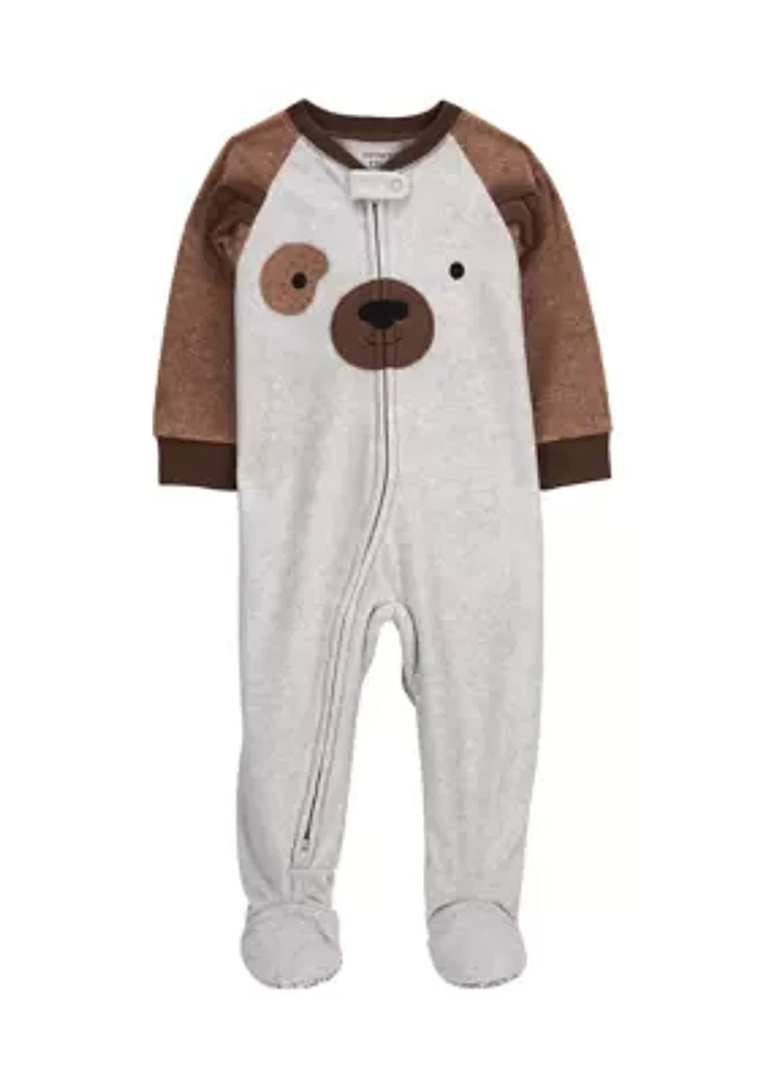 Baby Boys Bear Fleece One Piece Pajama