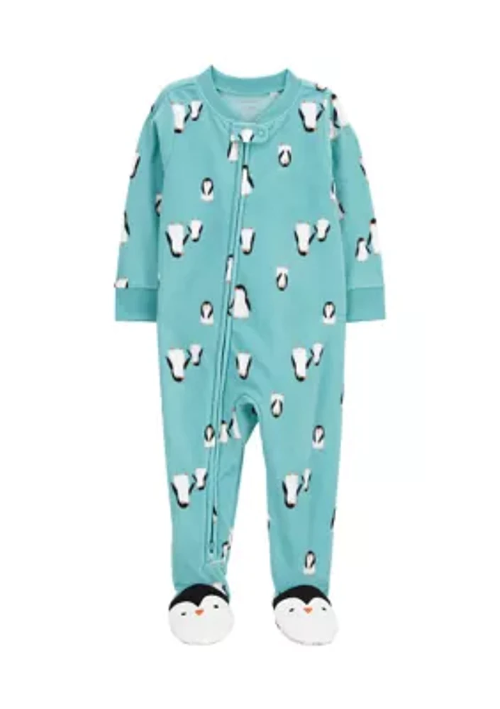 Toddler Girls Penguin Fleece One Piece Pajama