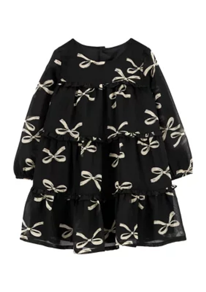 Toddler Girls Printed Woven Chiffon Dress