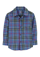 Toddler Boys Plaid Printed Shirt