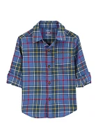 Toddler Boys Plaid Printed Shirt