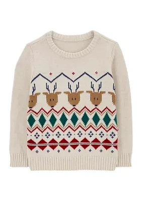 Toddler Boys Holiday Printed Sweater