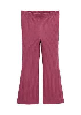 Toddler Girls Ribbed Knit Flare Pants