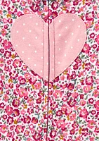 Toddler Girls Heart Appliqué Footie Pajamas