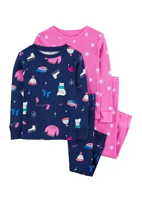 Toddler Girls Winter Access Thermal 4 Piece Pajama Set