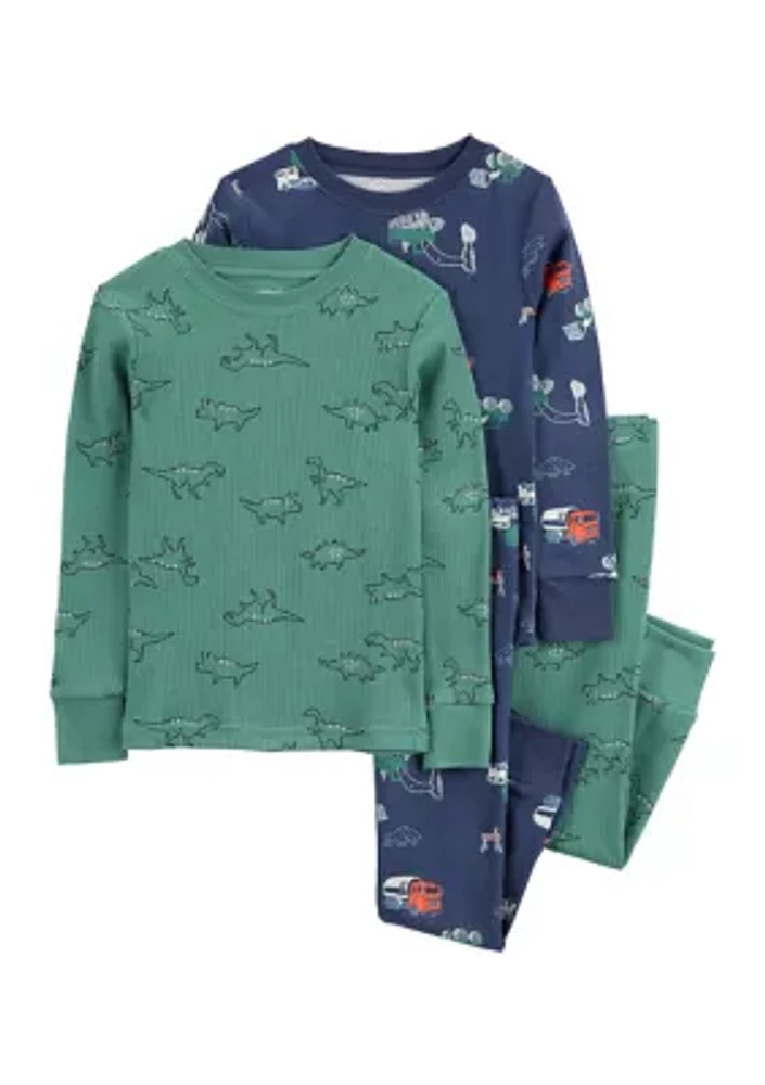 Toddler Boys Thermal 4 Piece Pajama Set