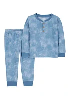 Toddler Boys 2 Piece Printed Fleece Pajama Set