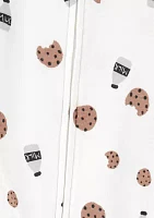 Toddler Boys Milk and Cookies Printed Footie Pajamas