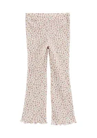 Toddler Girls Waffle Knit Floral Printed Flare Pants