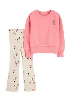 Toddler Girls Sweatshirt and Flare Pants Set