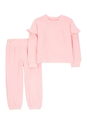 Toddler Girls Velour Top and Pants Set