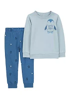 Toddler Boys Sweatshirt and Printed Pants Set