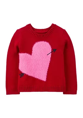 Toddler Girls Heart Graphic Sweater