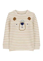 Toddler Boys Striped Bear Graphic T-Shirt