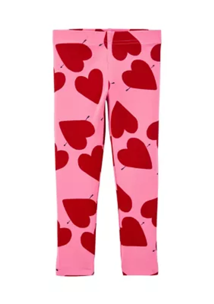 Toddler Girls Heart Printed Leggings