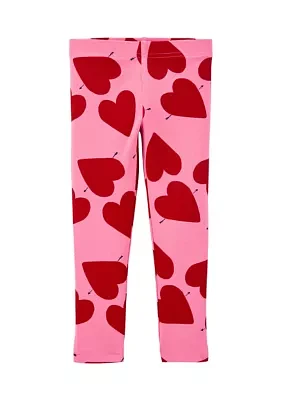 Toddler Girls Heart Printed Leggings