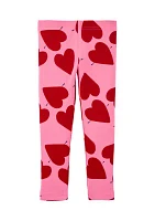 Toddler Girls Heart Printed Leggings