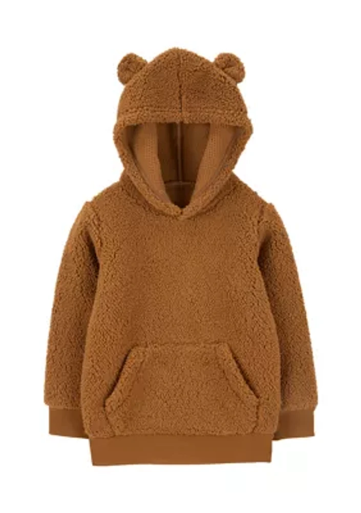 Toddler Boys Fuzzy Sherpa Bear Hoodie