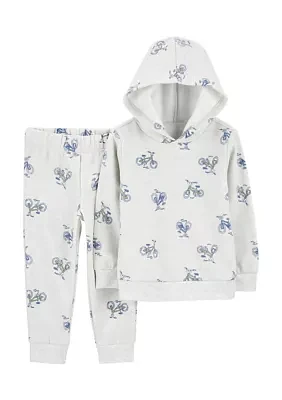 Toddler Boys Printed Hooded T-Shirt and Pants Set