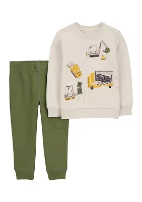 Toddler Boys Construction Graphic Sweatshirt and Joggers Set