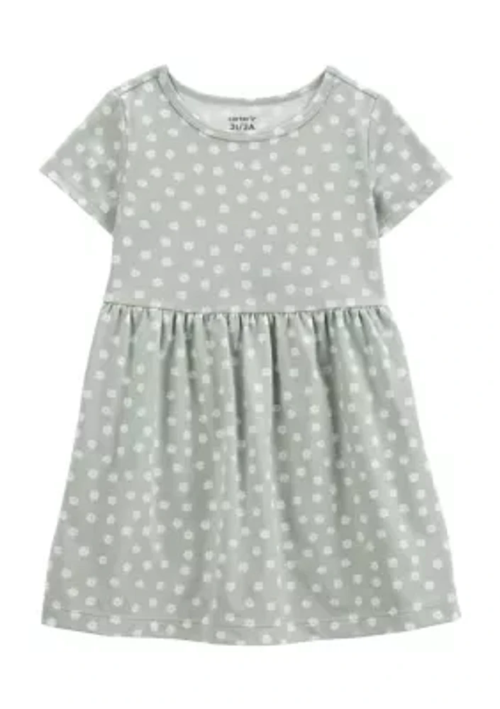Toddler Girls Short Sleeve Floral Print Dress