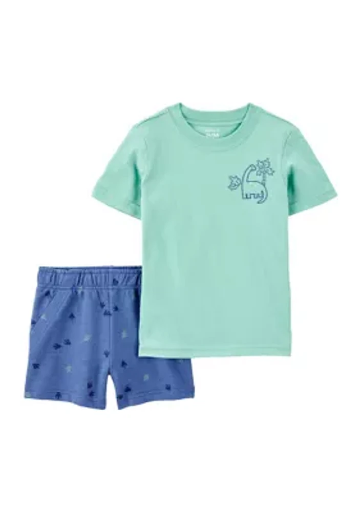 Toddler Boys T-Shirt and Printed Shorts Set
