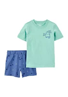 Toddler Boys T-Shirt and Printed Shorts Set