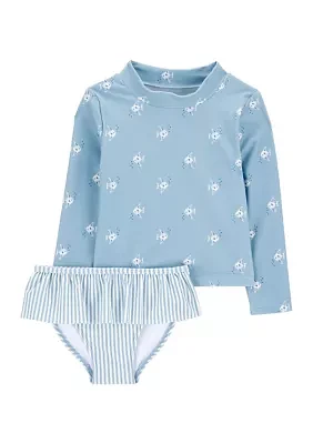 Toddler Girls 2 Piece Rashguard Swim Set