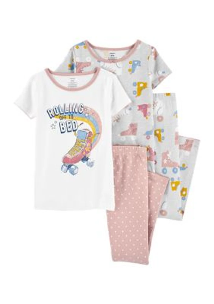 Girls 7-16 Roller Skate Printed Pajama Set