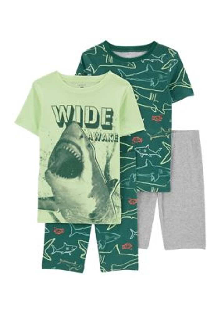 Boys 4-7 Shark 4 Piece Pajama Set