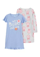 Girls 7-16 Sweet Dreams 2 Piece Printed Nightgown Set