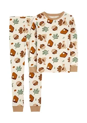 Boys 4-7 Thanksgiving Printed Pajama Set