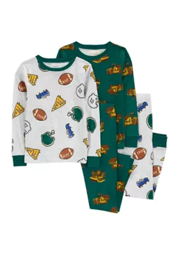 Boys 4-10 Football Printed Pajama Set