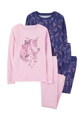 Girls 4-10 Unicorn Pajama Set