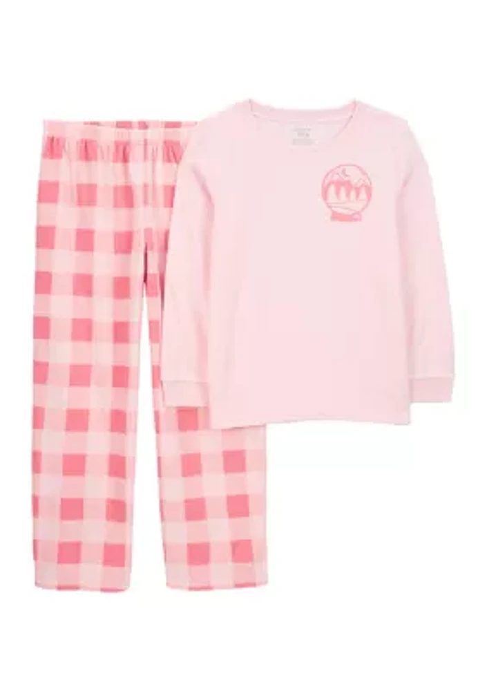 Girls 5-16 Plaid 2 Piece Fleece Pajama Set