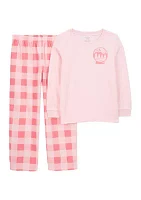 Girls 5-16 Plaid 2 Piece Fleece Pajama Set