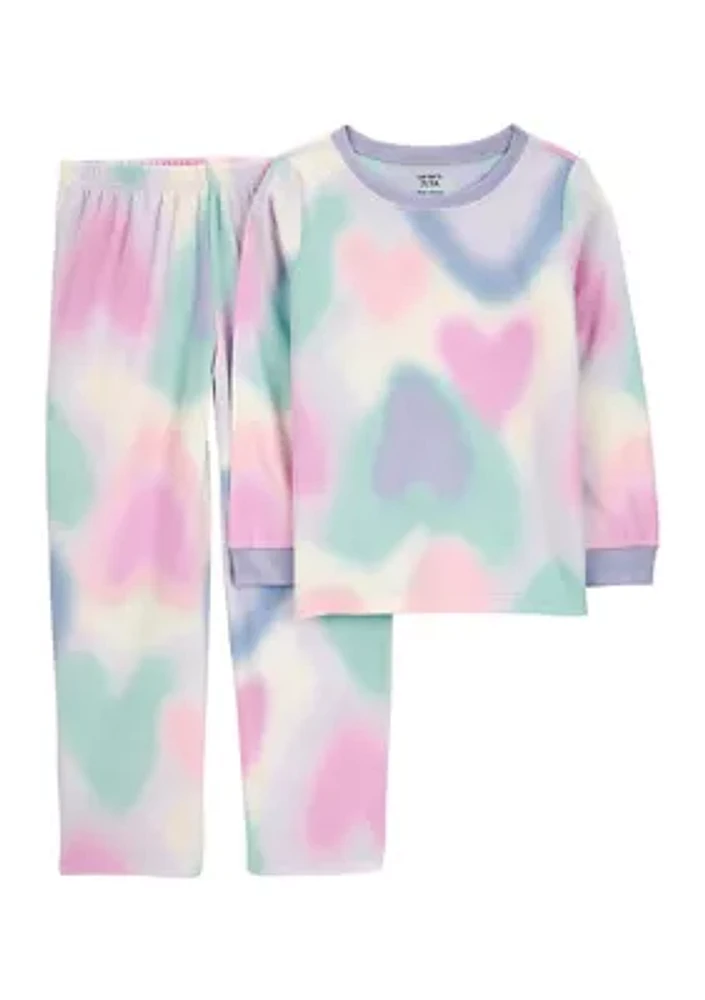 Girls 7-16 Tie Dyed 2 Piece Printed Pajama Set