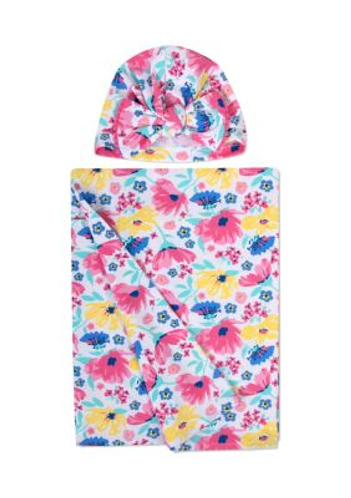 Baby Girls Floral Swaddle Set 