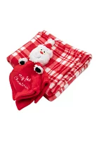 Baby Plaid Printed Receiving Blanket with Matching Security Blanket