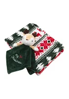 Baby Fair Isle Printed Receiving Blanket with Matching Security Blanket