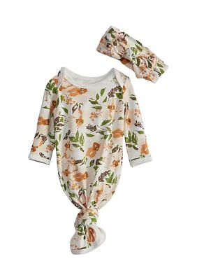 Baby Girls Leafy Floral Swaddle Set