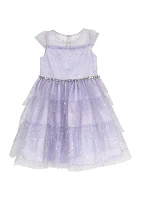 Toddler Girls Metallic Foil Dot Mesh Dress