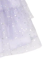 Toddler Girls Metallic Foil Dot Mesh Dress