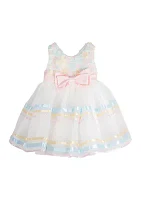 Toddler Girls 3D Floral Mesh Organza Dress