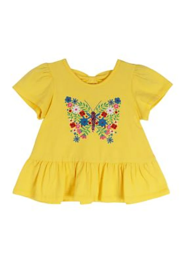 Toddler Girls Knit Appliqué Top