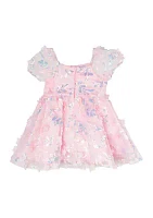 Toddler Girls Floral Sequin Dress