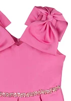 Toddler Girls Bow Shoulder Dress